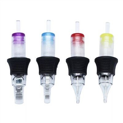 Tetovēšanas adatu kārtridži ar mīkstu silikona vāciņu